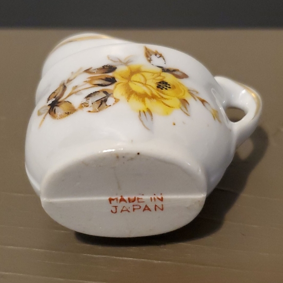 VTG & Beautiful Miniature Cream & Sugar Decor Yellow Rose Porcelain Victorian - Picture 9 of 11